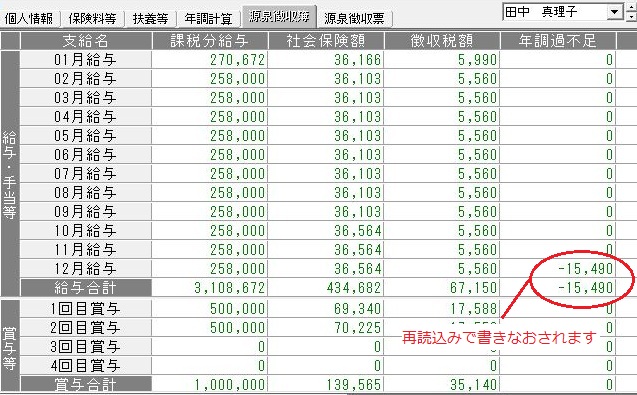 源泉徴収簿を作成